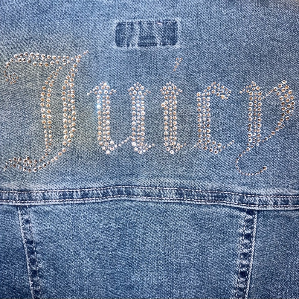 Juicy Couture Corset Trucker Denim Jacket Rhinestone Back S NWT - Picture 13 of 16